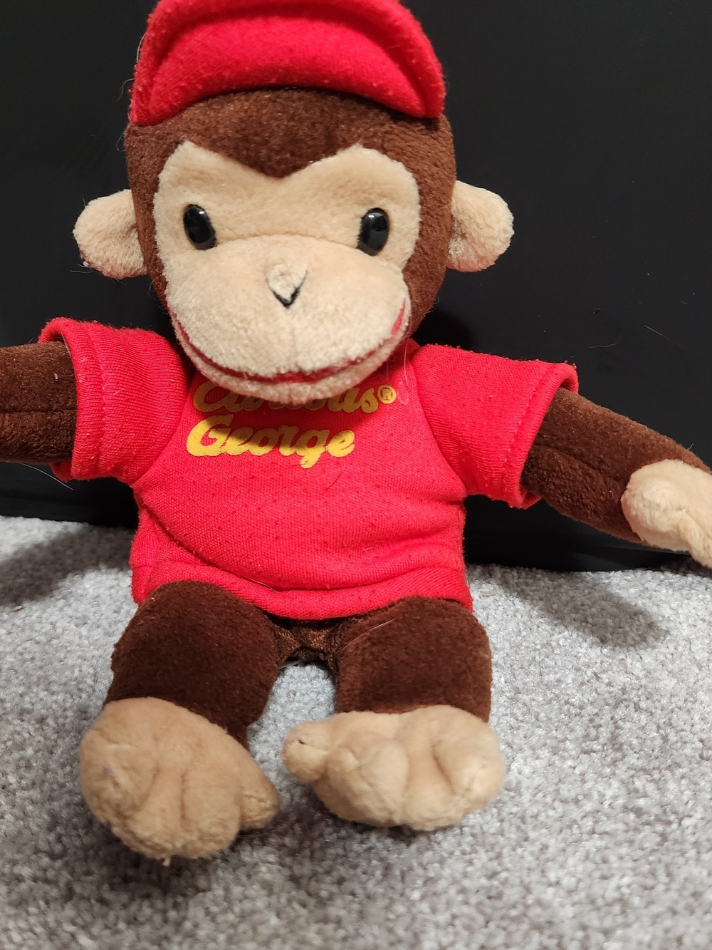 GUND Curious George Plush Monkey Stuffed Animal Red Shirt Hat Vintage 1987